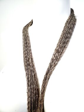 Multi-Strand Metallic Silver Necklace